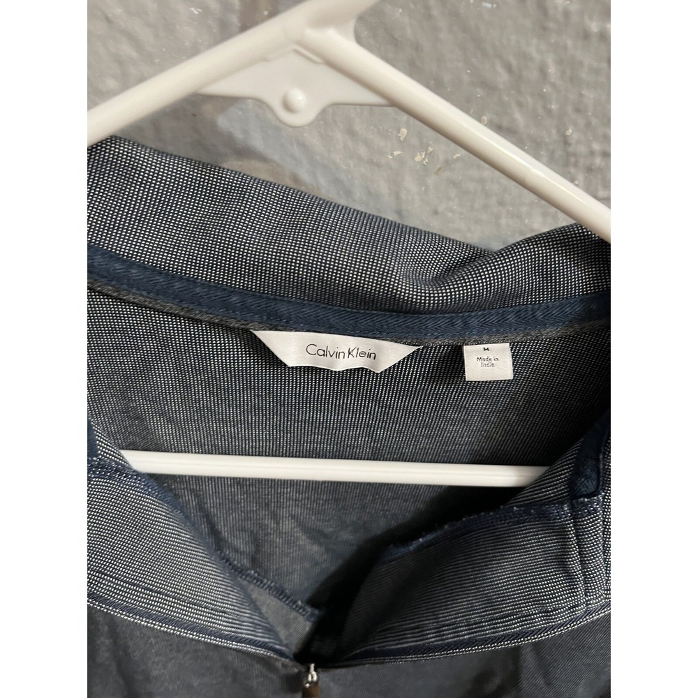 Calvin Klein Jeans‎ 1/4  Zip Pullover Mens Shirt  Size Medium Blue - Picture 3 of 6